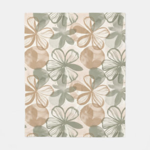 Couverture Polaire Composition florale abstraite à la gouache