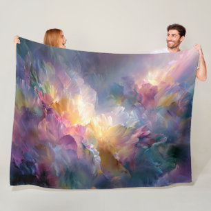 Couverture Polaire Composition florale pastel abstraite lumineuse