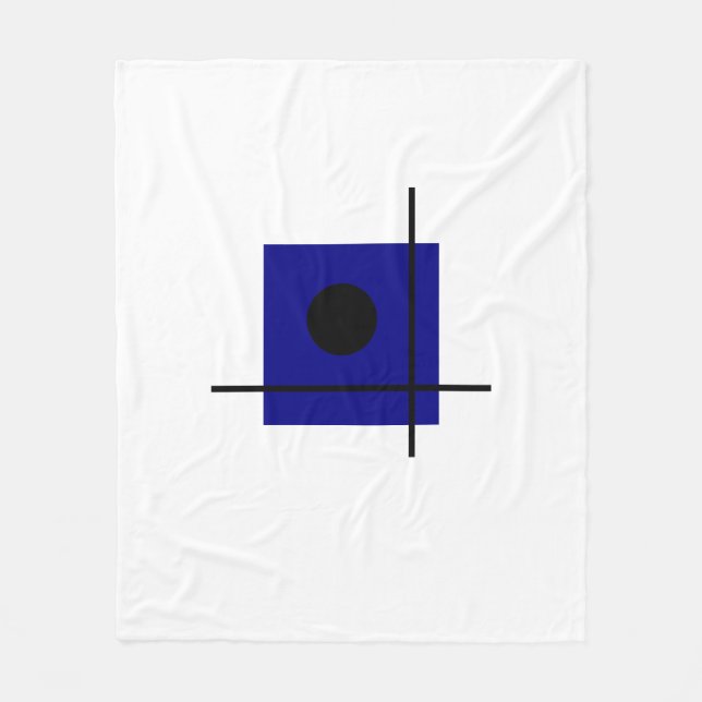 Couverture Polaire Composition géométrique Bauhaus Art Blue (Devant)