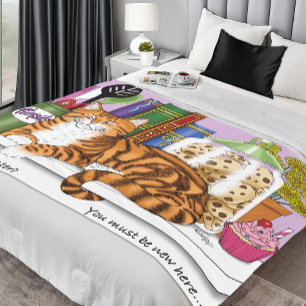 Couverture Polaire Comptoir de cuisine Orange Tabby Top Chat