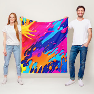 Couverture Polaire Conception Abstraite de la goutte de peinture au n
