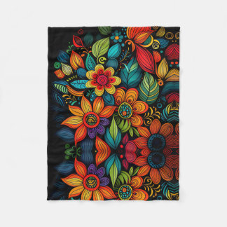COUVERTURE POLAIRE CONCEPTION ARTISTIQUE CLASSIQUE DE DOODLE FLEURS