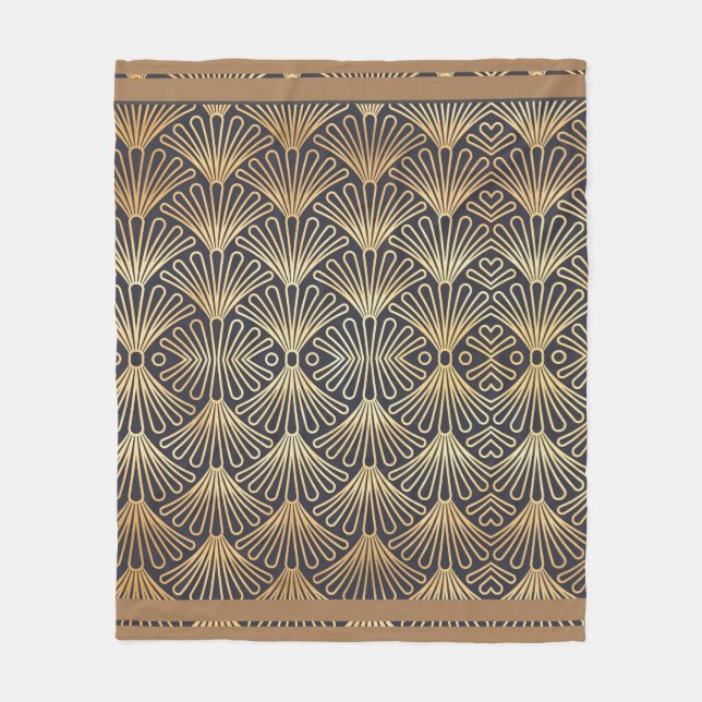 Couverture Polaire Conception classique de fan d'or d'art déco sur a (Devant)