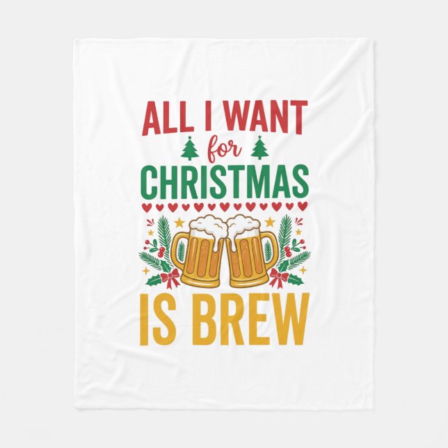 Couverture Polaire Conception de boisson de vacances Christmas Brew (Devant)