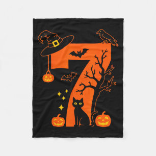 Couverture Polaire Conception de chat noir d'Halloween numéro 7 effra