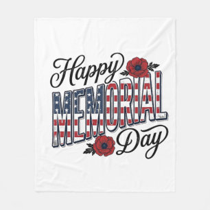 Couverture Polaire Conception de chemise vintage Happy Memorial Day P