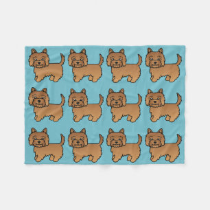 Couverture Polaire Conception de chien cartoon Terrier Cairn rouge