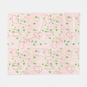 Couverture Polaire Conception de coeur et de feuille de Whimsical