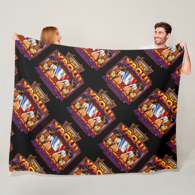 Couverture Polaire Conception de danseur de cerfs communs de drapeau (En situation)