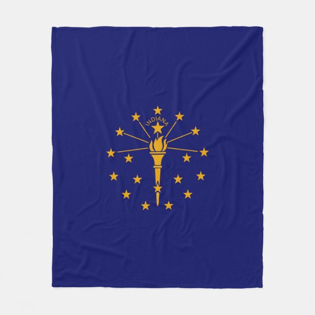 Couverture Polaire Conception de drapeau d'état de l'Indiana (Devant)