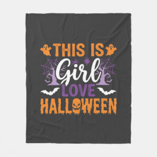 Couverture Polaire Conception de fantôme Halloween Girl Love_1