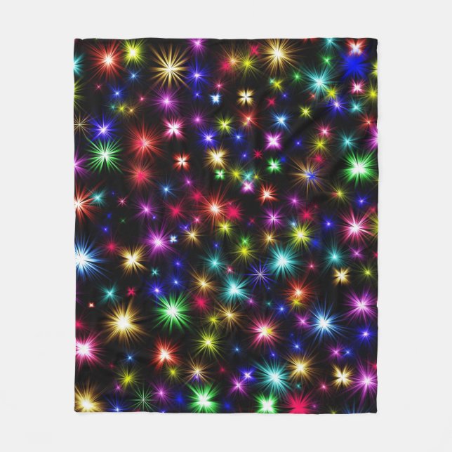 Couverture Polaire Conception de feux d'artifice Étoiles Colorées (Devant)
