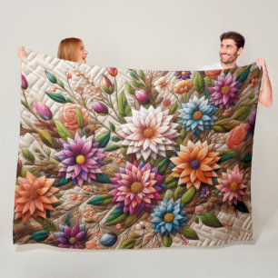 Couverture Polaire Conception de fleurs en surface