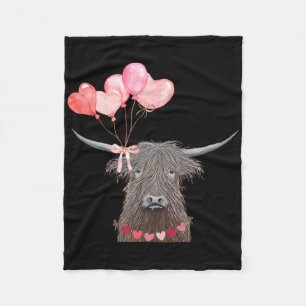 Couverture Polaire Conception de la Saint-Valentin de vache mignonne 