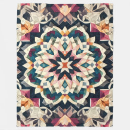 Couverture Polaire Conception de médaillon géométrique en crème dorée