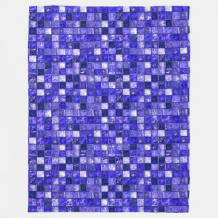 Couverture Polaire Conception de mosaïque bleue abstraite avec textur