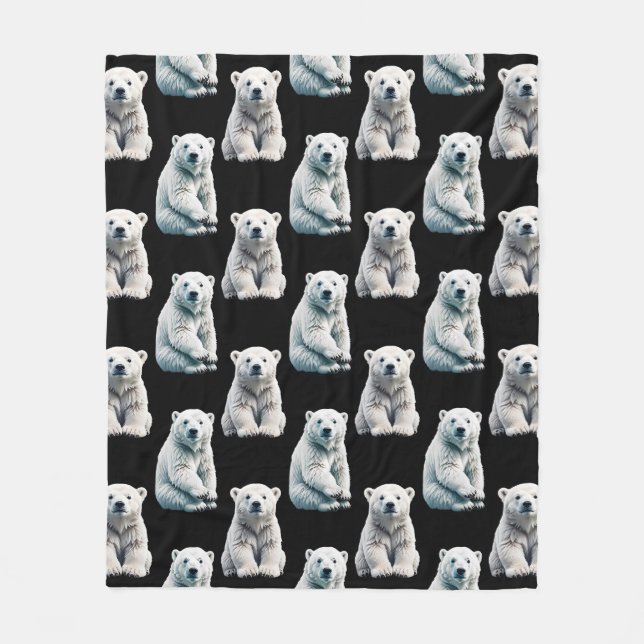 Couverture Polaire Conception de motif d'animal ours polaire  (Devant)