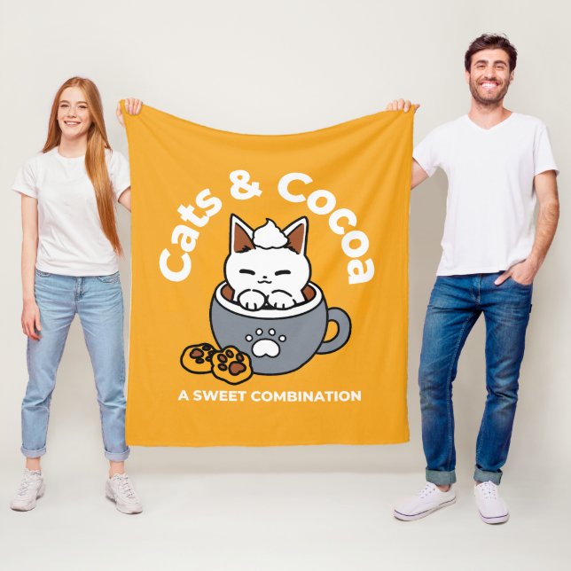 Couverture Polaire Conception de Mug de vacances avec Cosy Cat et Paw (En situation)