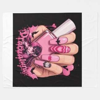 Couverture Polaire Conception de nail art gothique rose kawaii
