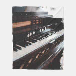 Couverture Polaire Conception de piano mignonne