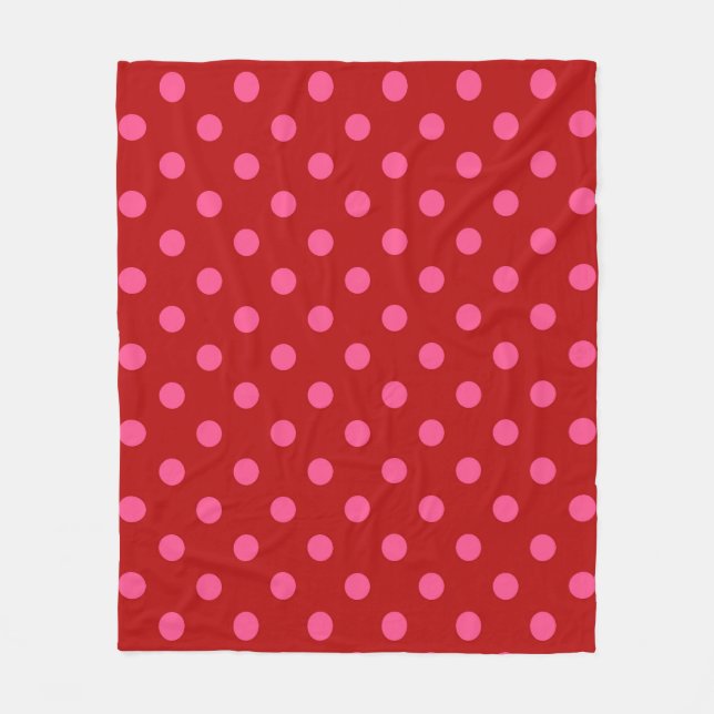 Couverture Polaire Conception de points rouges bordeaux roses  (Devant)
