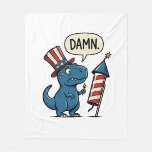 Couverture Polaire Conception de T-shirt de feu d'artifice de T-Rex p
