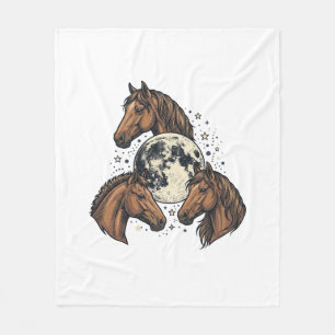 Couverture Polaire Conception de T-Shirt Vectoriel Cheval Lune Gravée