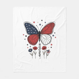 Couverture Polaire Conception de T-shirt vintage papillon patriotique