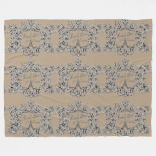 Couverture Polaire Conception de Tour Eiffel vintage "taime de Paris