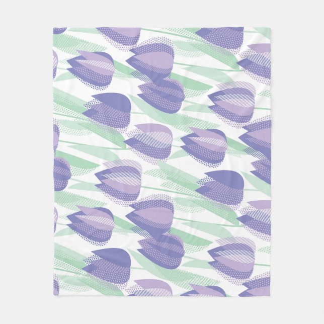 Couverture Polaire Conception de tulipe : violet clair floral. (Devant)