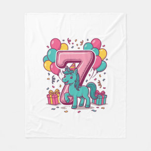 Couverture Polaire Conception de vecteur de poney mignon de fête d'an