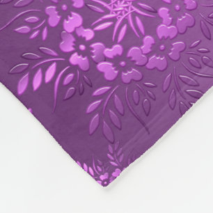 Couverture Polaire Conception de violet floral rétro