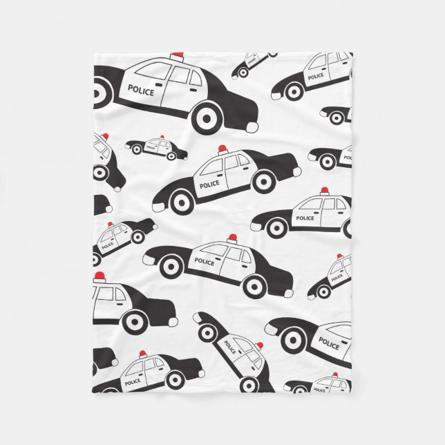 Couverture Polaire Conception de voiture de la police de jouets (Devant)