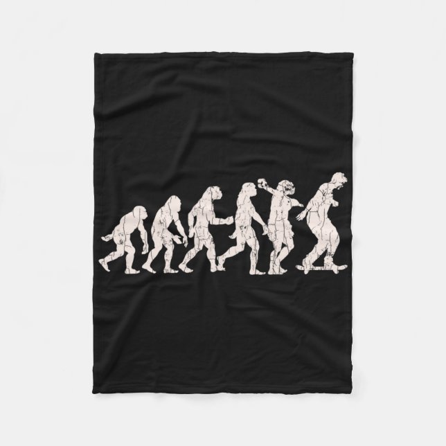 Couverture Polaire Conception d'évolution de skateboard drôle pour pl (Devant)
