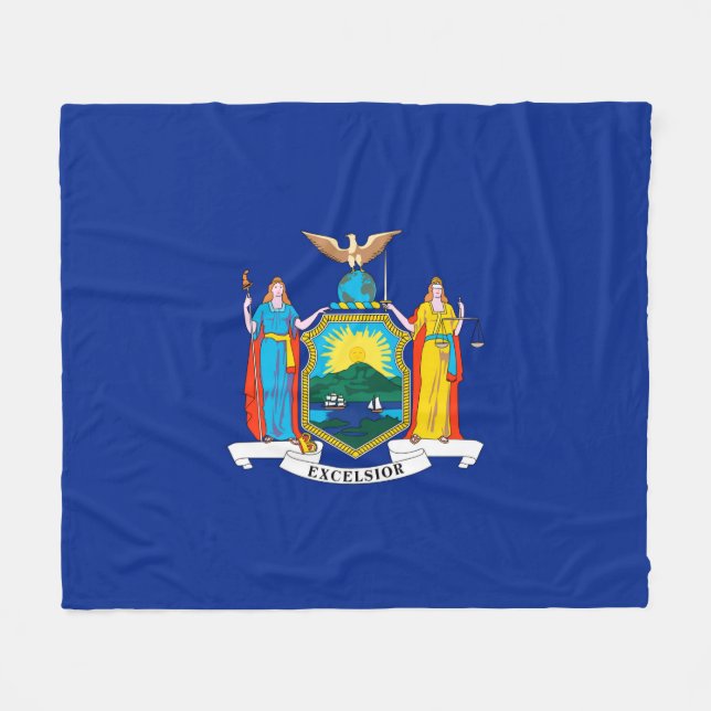 Couverture Polaire Conception du drapeau de l'État de New York (Devant (Horizontal))