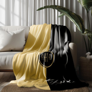 Couverture Polaire Conception géométrique personnalisée Black & Gold