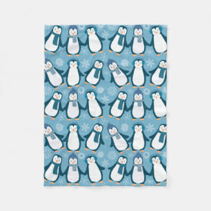 Couverture Polaire Conception mignonne de pingouins d'hiver