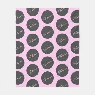 Couverture Polaire Conception moderne à points Polka rose et gris