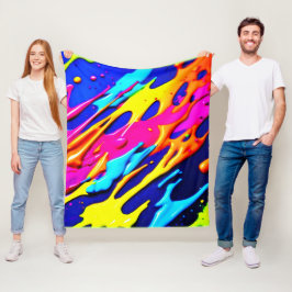 Couverture Polaire Conception Neon Splatter