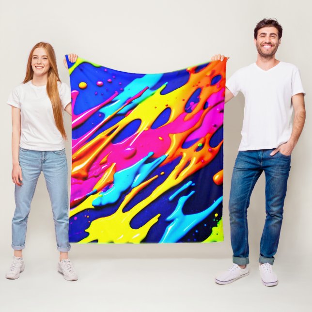 Couverture Polaire Conception Neon Splatter (En situation)
