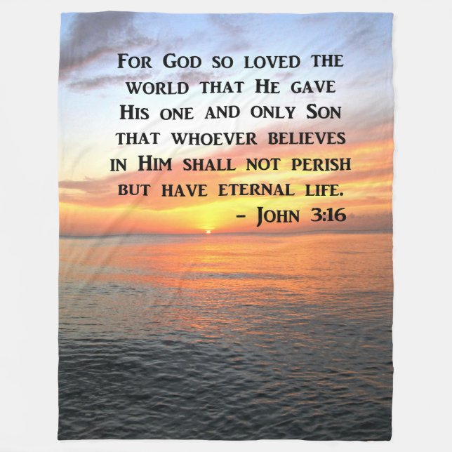 COUVERTURE POLAIRE CONCEPTION PHOTO DE SERENE SUNRISE JOHN 3:16 (Devant)