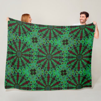 Couverture Polaire conception saisonnière verte et rouge, Noël hivern