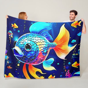 Couverture Polaire Conception Vibrante du poisson de récif