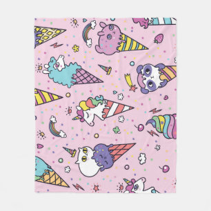 Couverture Polaire Cônes de crème glacée mignonne