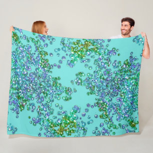 Couverture Polaire Confetti bleu et vert