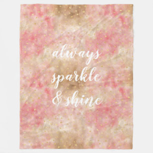 Couverture Polaire Confettis aquarelle or rose bronze
