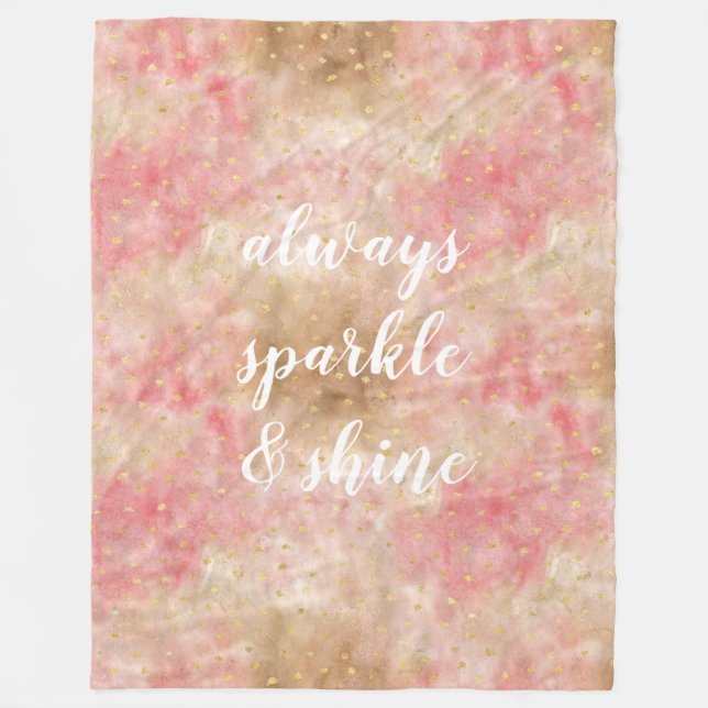 Couverture Polaire Confettis aquarelle or rose bronze (Devant)