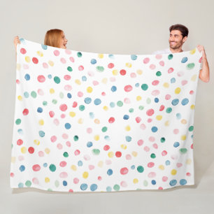 Couverture Polaire Confettis Points Colorés