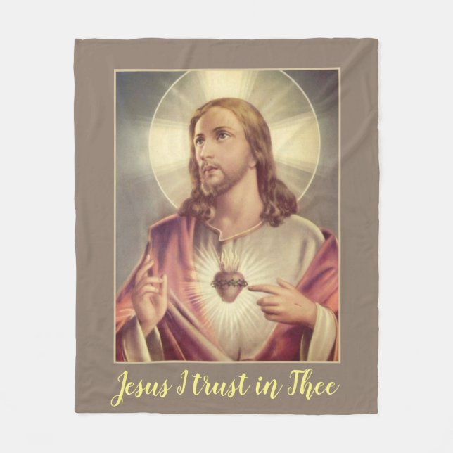 Couverture Polaire Confiance de Jésus I au coeur sacré de Thee (Devant)