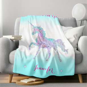 Couverture Polaire Confort et peluche Sparkly Unicorn